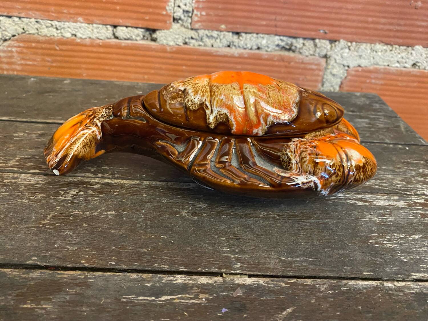 Vintage Polychrome Ceramic Lobster from VALLAURIS, France #D856