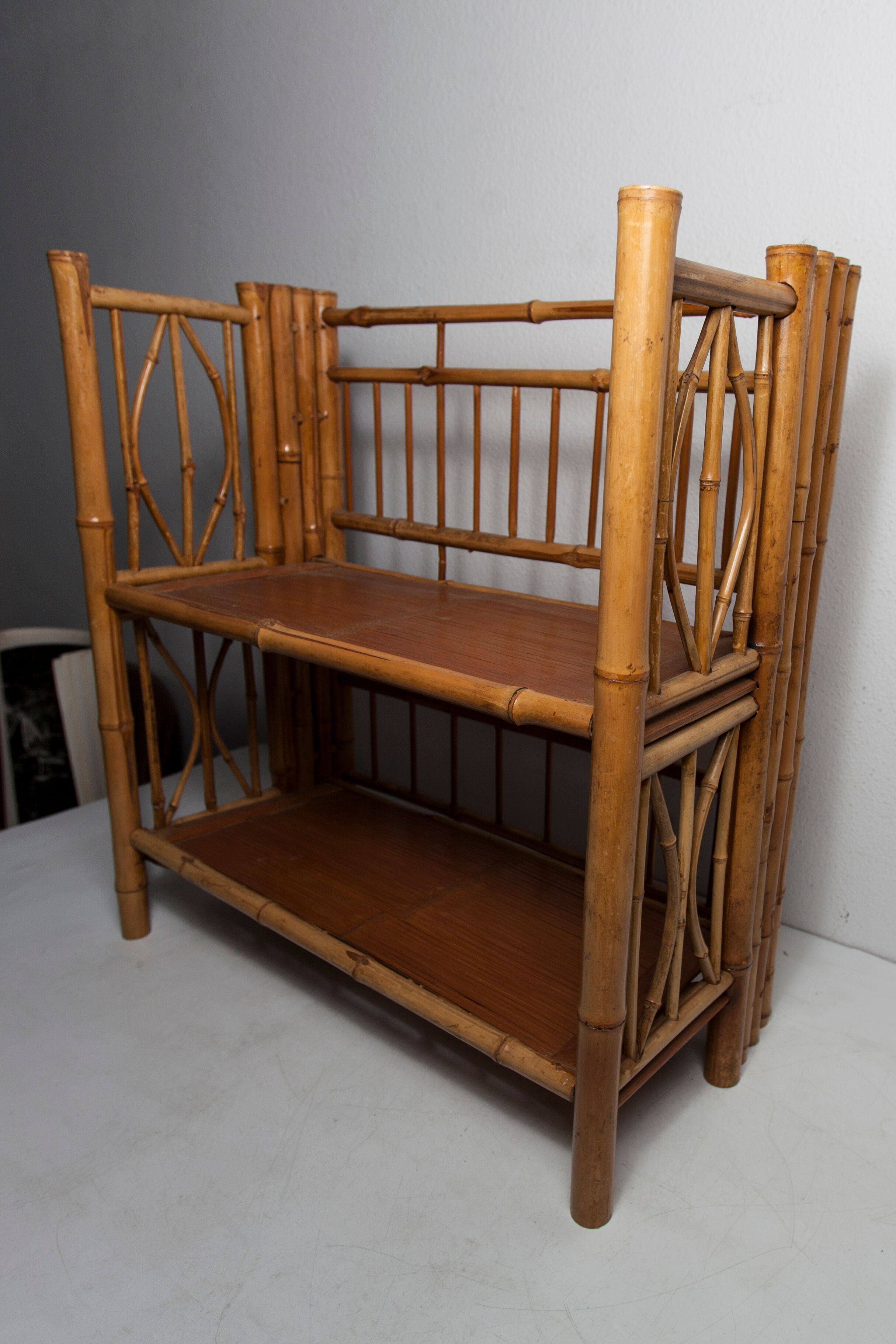 Foldable bamboo wall shelf 1970