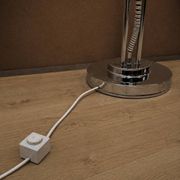 Vintage Italian Space Age floor lamp chrome and glass (70s)