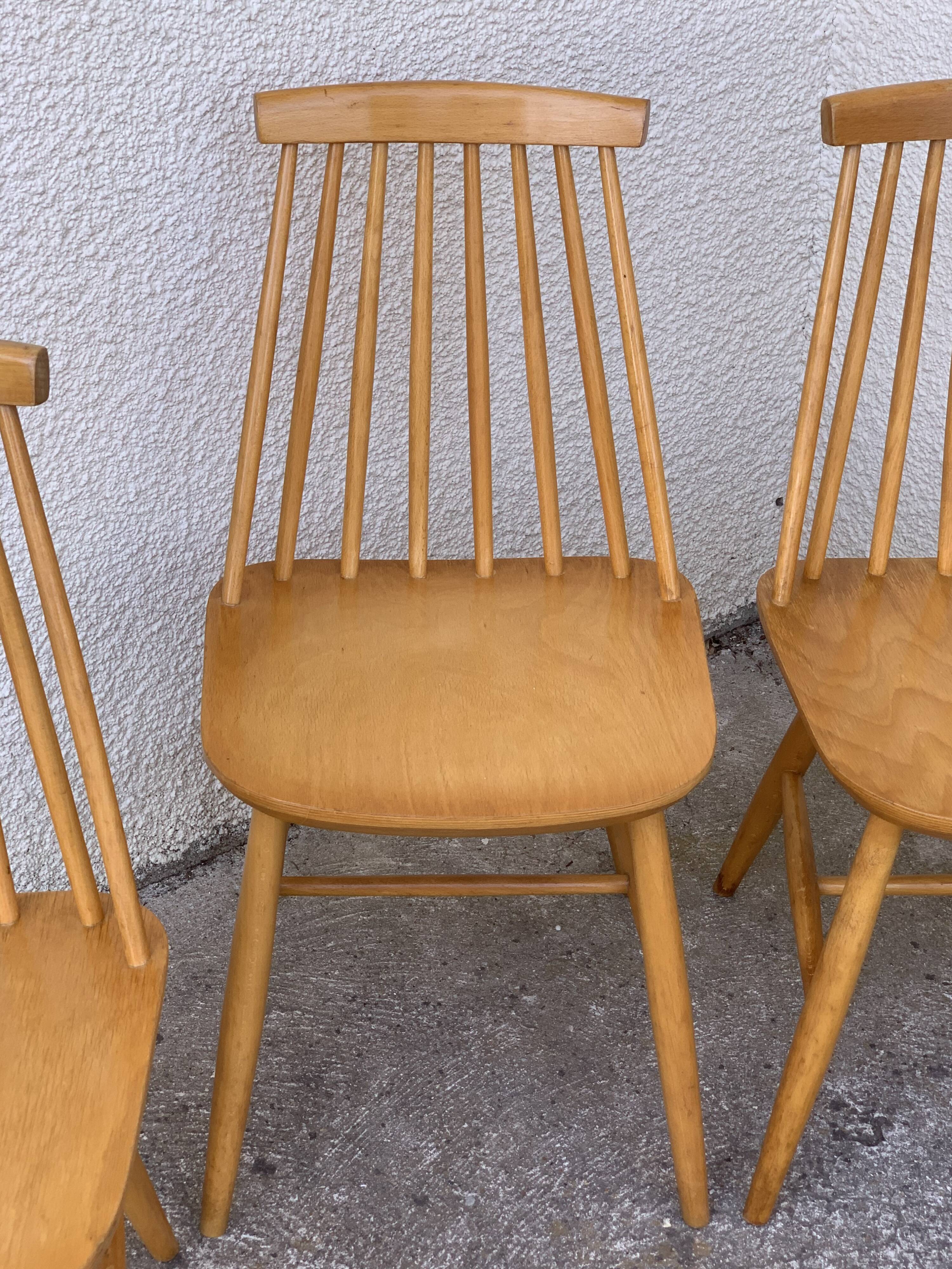 Chaises scandinaves Pinnstol ZPM Radomsko 1950