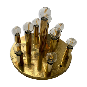 Brass ceiling lightener 10 bulbs 1960