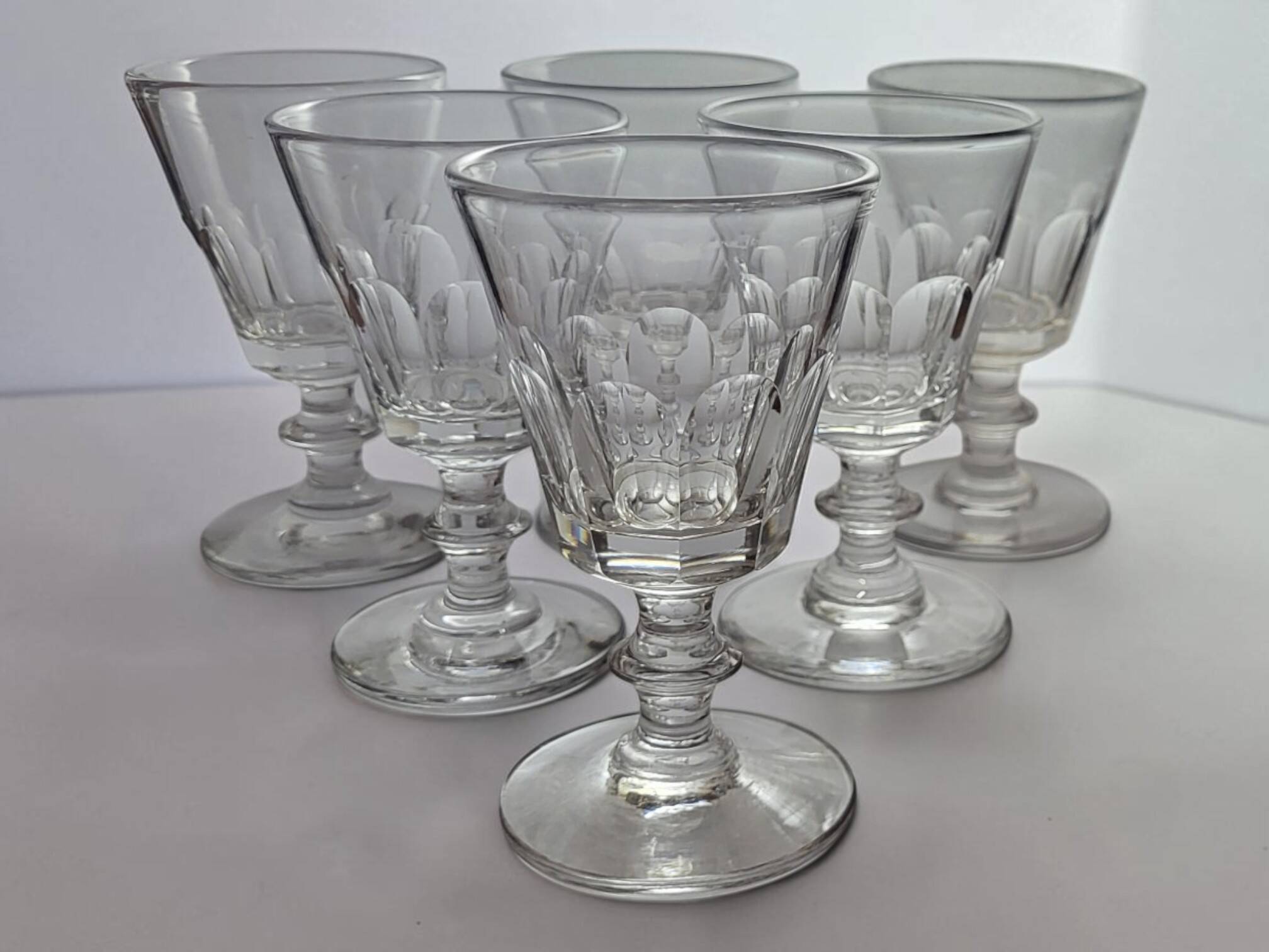 6 crystal glasses from Baccarat / Saint Louis / Caton