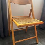 70s chair with rattan cane