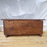 Old Gothic chest 17th century solid oak