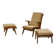 Fauteuil scandinave et deux ottomans 1960’s