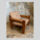 Brutalist pine sofa and armchair, france, 1960