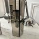 Chrome metal pendant lamp and smoked glass futuristic style 70s