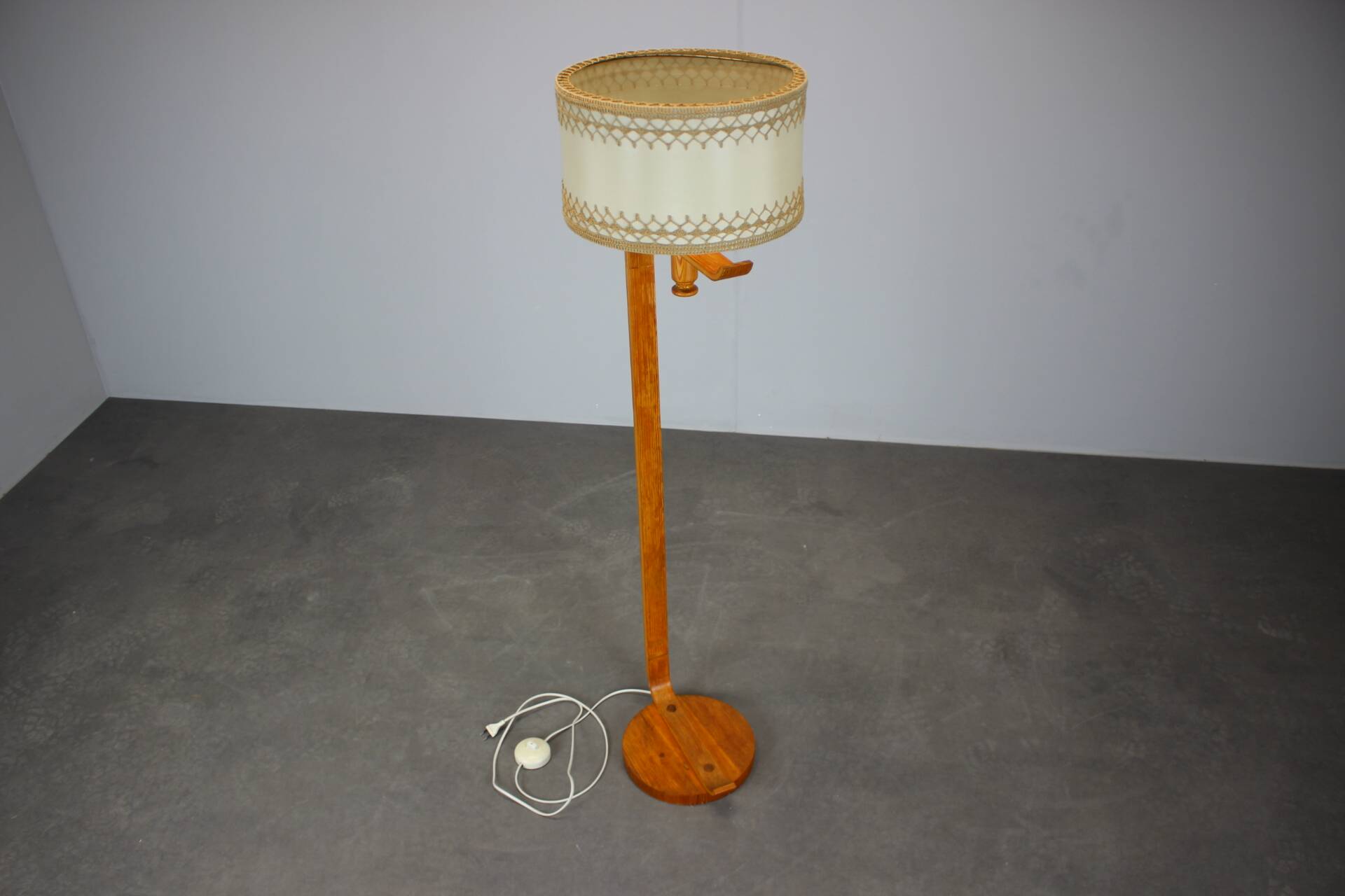 Scandinavian wooden floor lamp, 1960s
