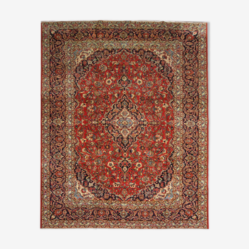 Vintage Persian Rug Handwoven Oriental Kashan Carpet- 362x244cm