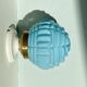 Vintage art deco globe wall lamp in blue opaline