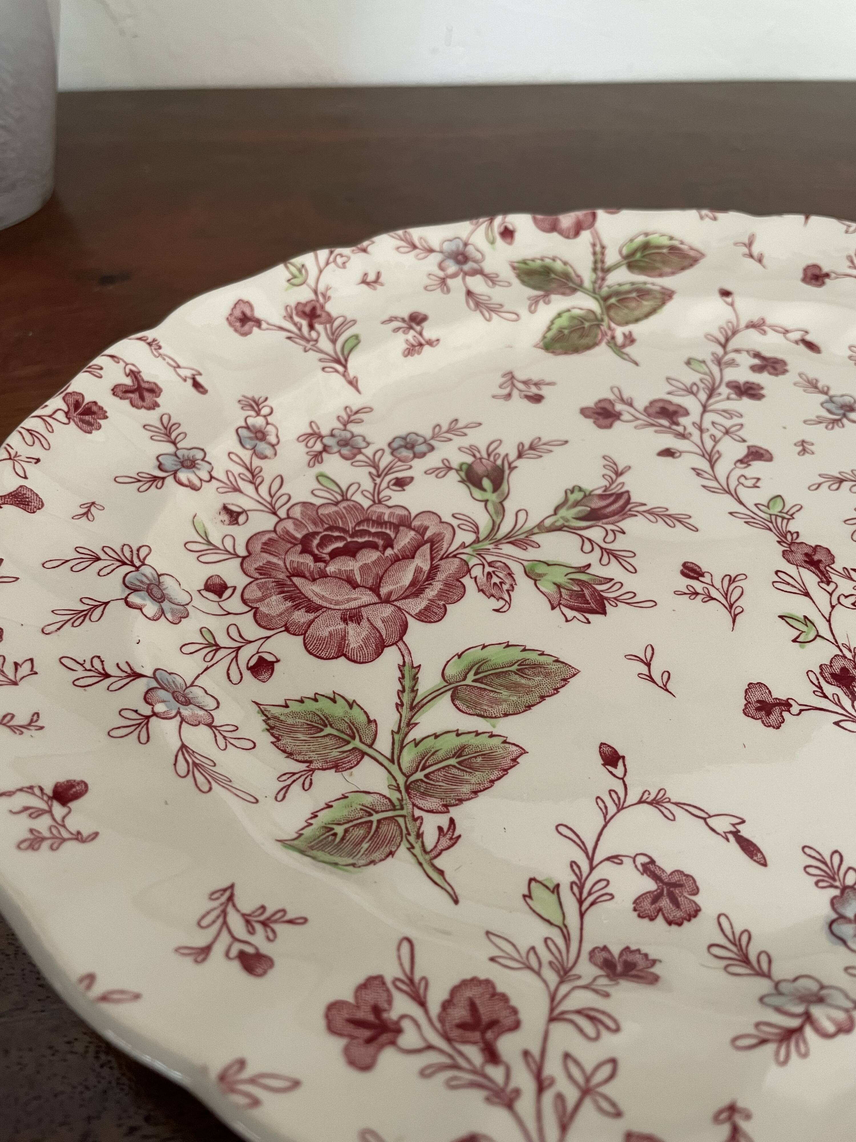 Oval dish rose Chintz Johnson Brothers vintage