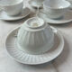 Set of 6 porcelain cups and saucers F. Chauvigny