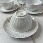Set of 6 porcelain cups and saucers F. Chauvigny