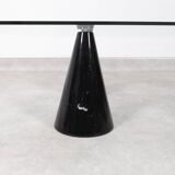 Vintage Italian Rectangular Marble Coffee Table with Glass Top