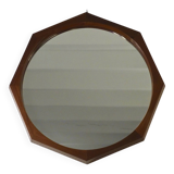 Italian octagonal teak mirror attributed to Campo & Graffi from the 1960's