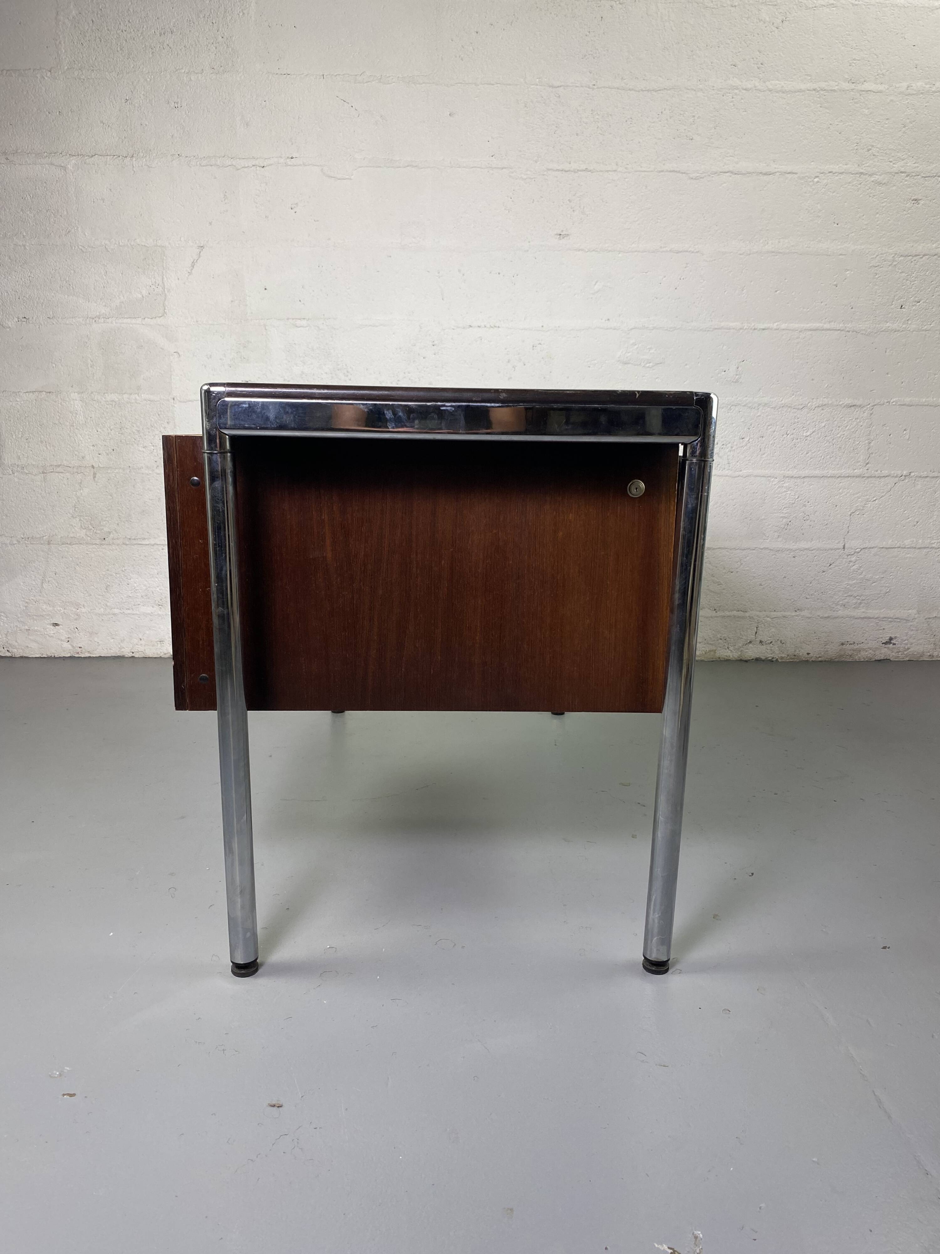Vintage plywood and chrome desk from the 70s