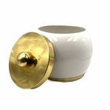 Hollywood regency white ceramic bucket, Italy, ca. 1970