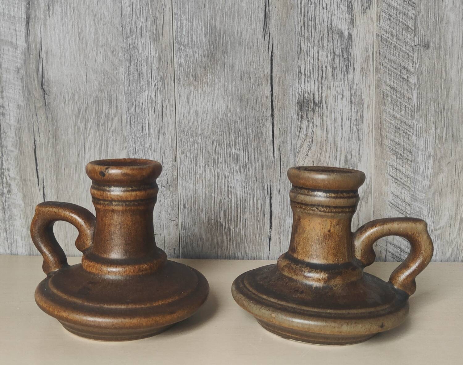 Pair of ceramic candlesticks