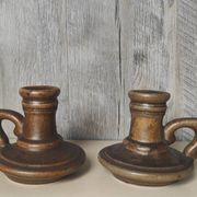 Pair of ceramic candlesticks