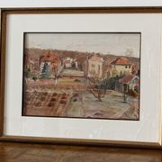 Watercolor Claude Lyr, My garden at Easter