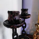 Pair of brutalist candlesticks