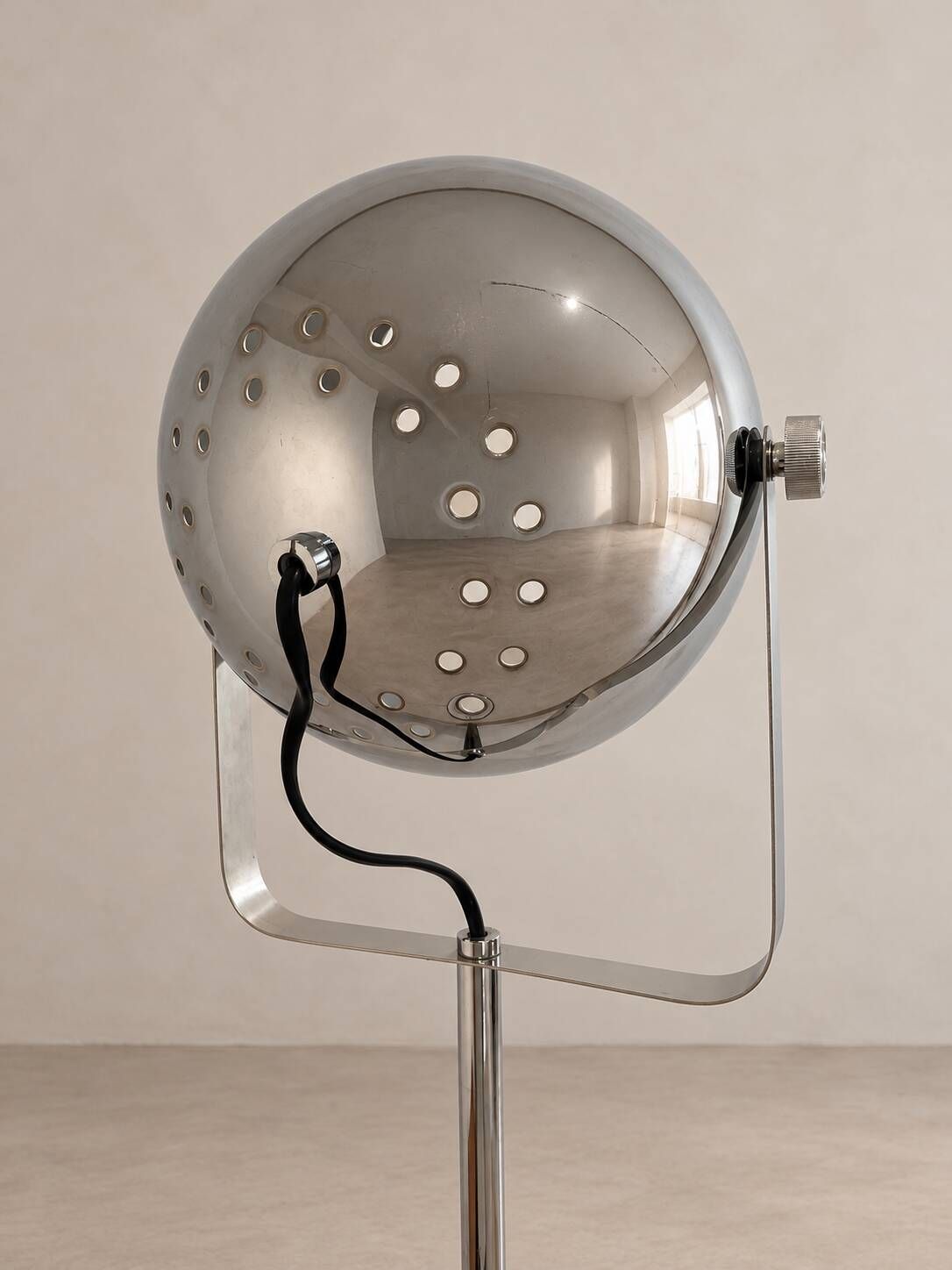 Chrome "projector" floor lamp