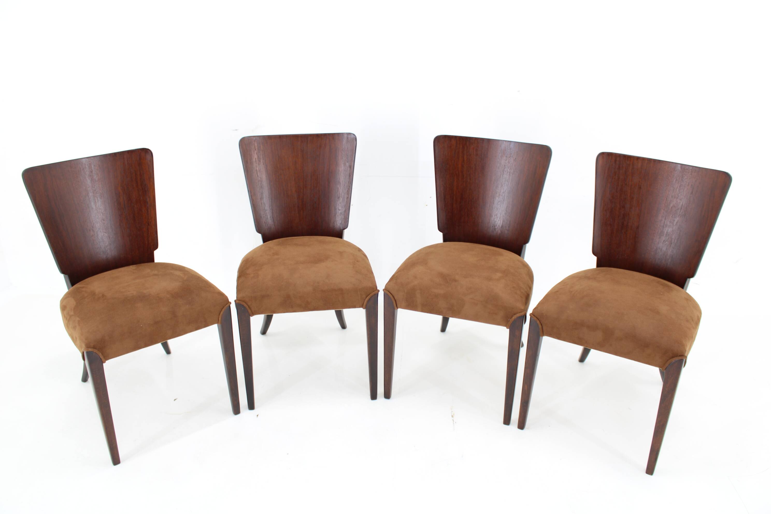 1950s  Jindrich Halabala Restored Dining Chairs H-214 for UP Závody, Set of 4