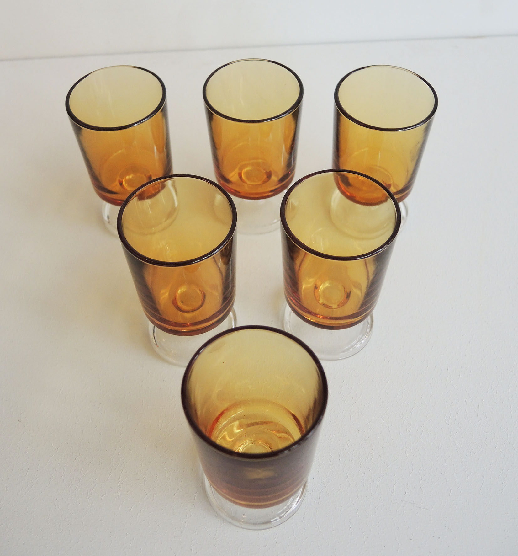 Verres liqueur jaune Luminarc vintage