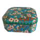 Longwy Enamels Cut Corner Bonbonnière Box with Floral Decoration