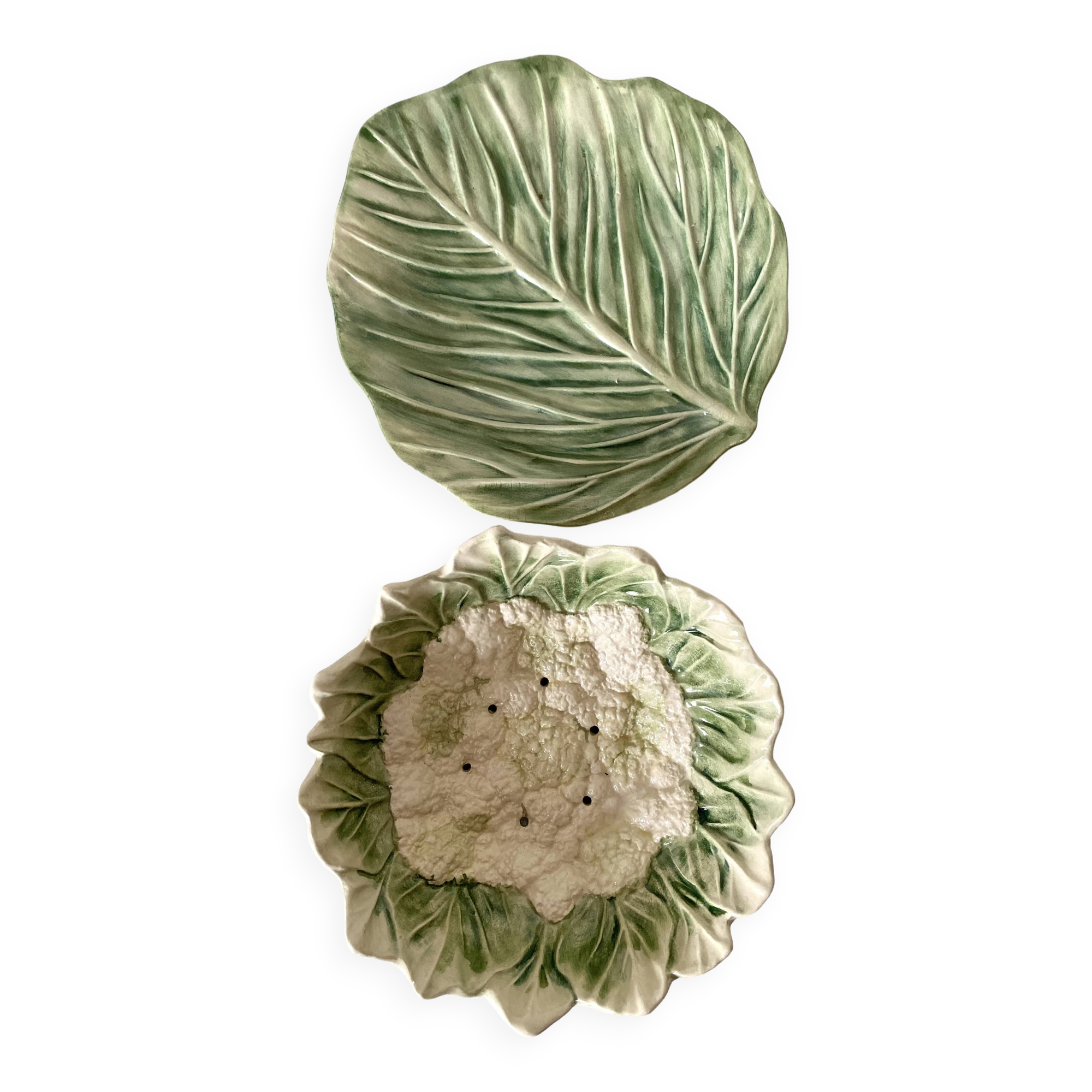 Drainer and sheet dish in cauliflower slip