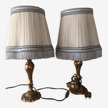 Pair of real bronze bedside lamps