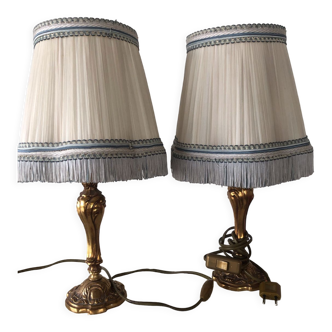 Pair of real bronze bedside lamps