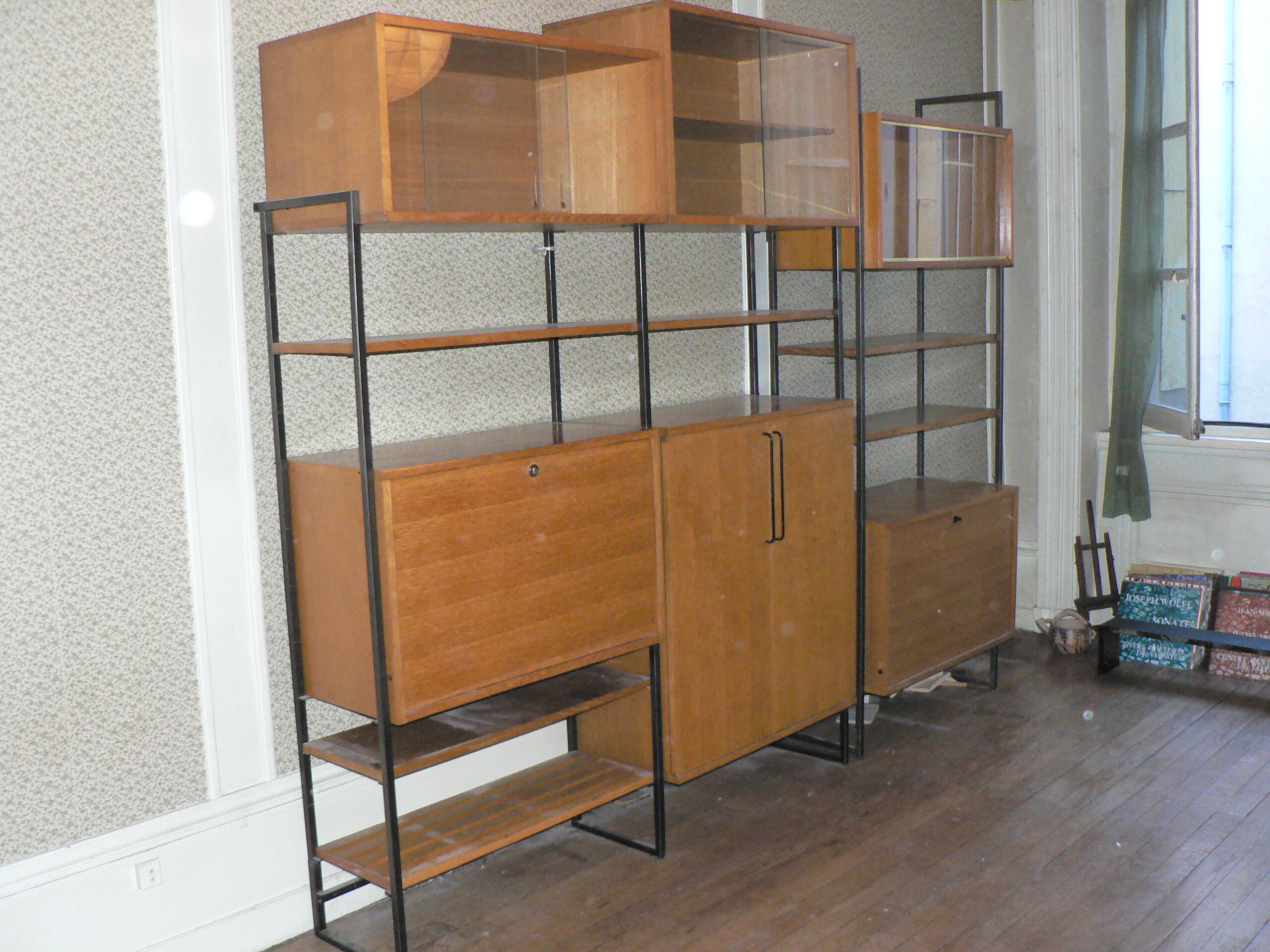 Étagères modulables chêne 1950 Georges Frydman