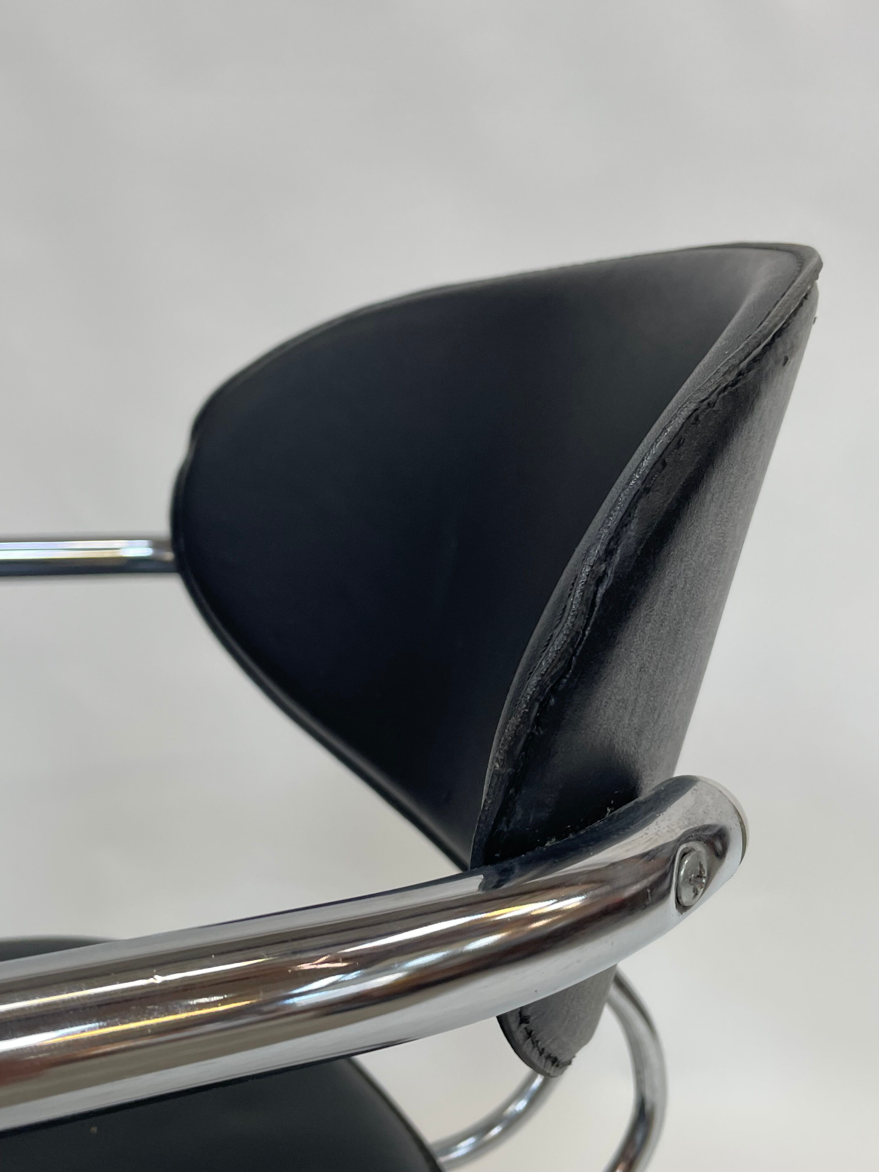 Vintage dining chair effezeta made in Italy design chrome