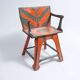 Pine chair from the 1940s with recent trompe l'oeil paint.
