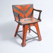 Pine chair from the 1940s with recent trompe l'oeil paint.