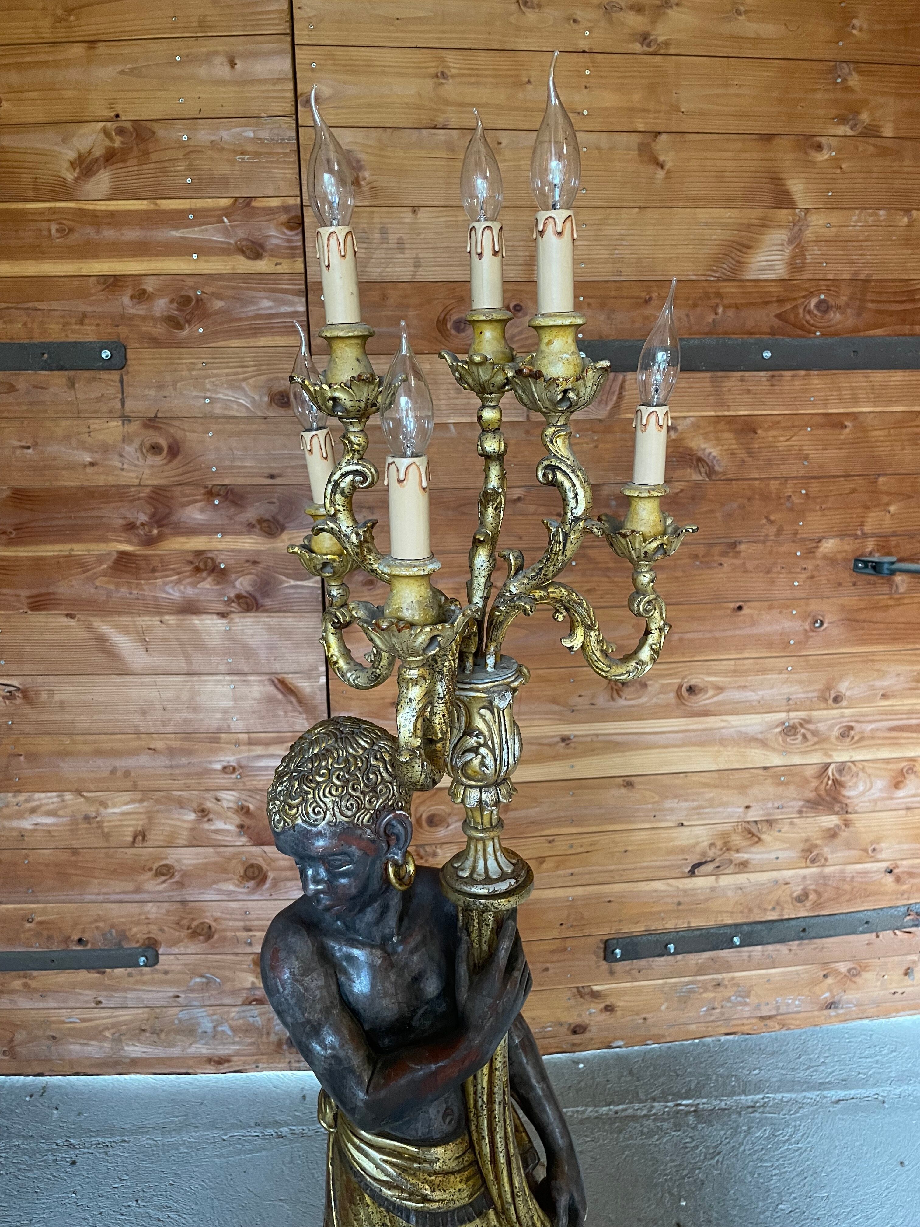 Nubian torch floor lamp