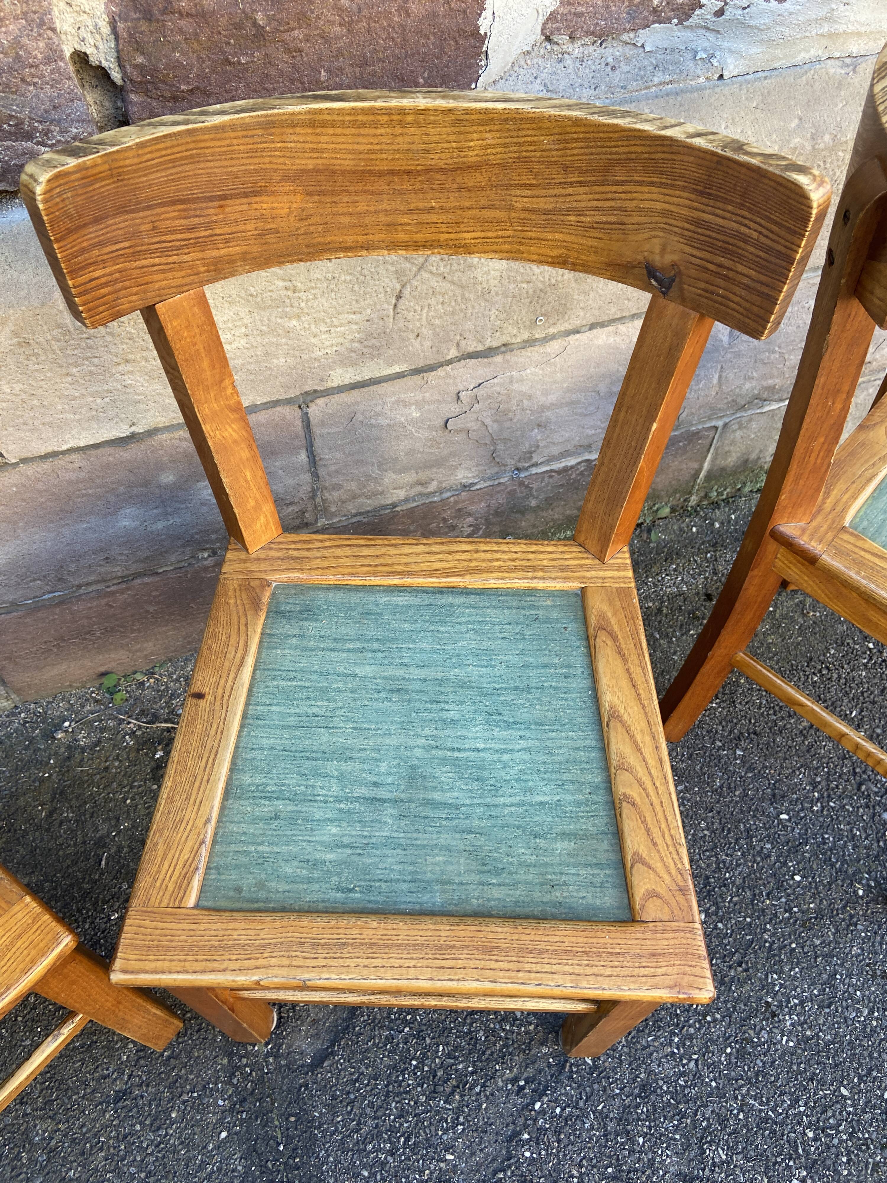 4 chairs bistrot 1950 design wood