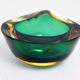 Emerald green Murano glass ashtray