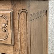 Louis XV style chest of drawers, solid raw oak, 1920.