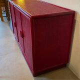 70s cane and lacquered rattan sideboard