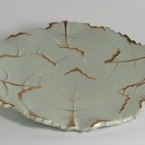 Art Deco Pistachio and Gold Leaf Plates Viloca Paris Caffarelli