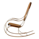 1970s Thonet-Style Rocking Chair, Brass & Wicker