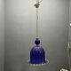 Lustre en verre de Murano bleu cobalt vintage, Italie, années 1980.