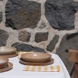 Set of 4 hollow sandstone plates