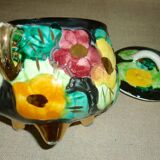 Pot tripode multicolore couvert en céramique