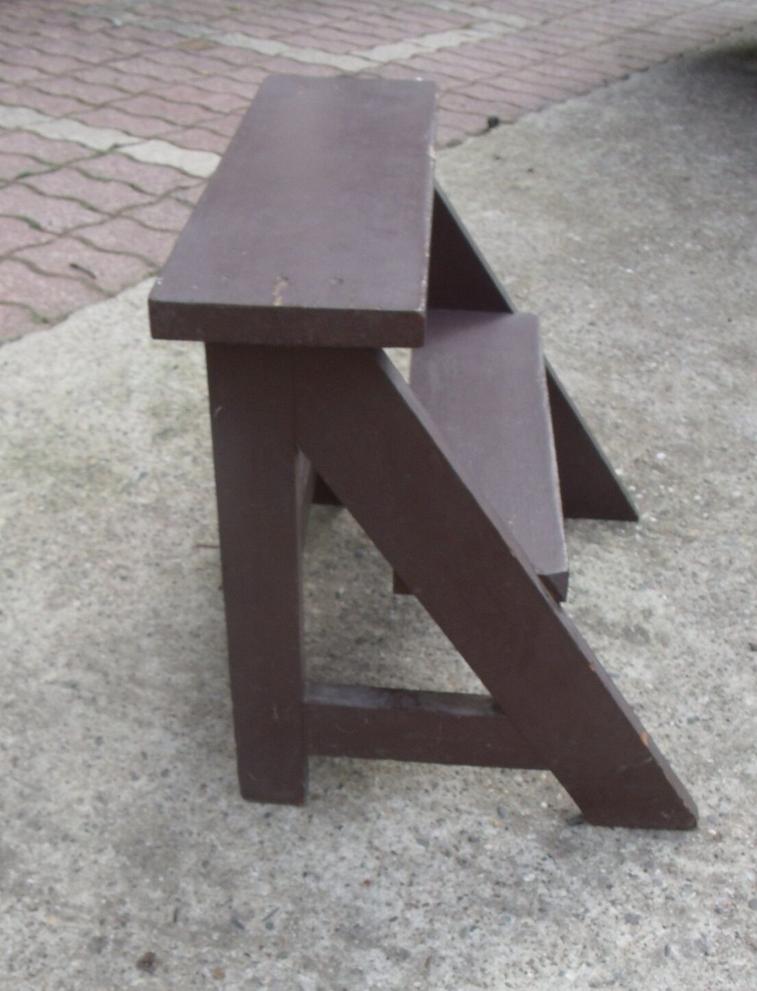 Old market foot stool wood