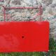 Red garden iron table