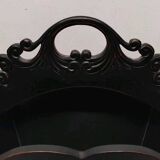 Antique Vintage Carved Wooden Magazine Rack