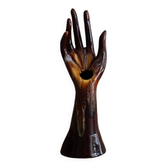 Handmade ring sizer or soliflore vase from the 70s in enameled ceramic